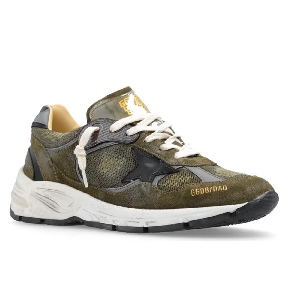 COPY - Golden Goose Women Running Dad Sneaker Olive Green khaki Suede NIB Auth